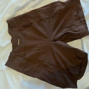 Whitney Simmons gymshark brown biker shorts